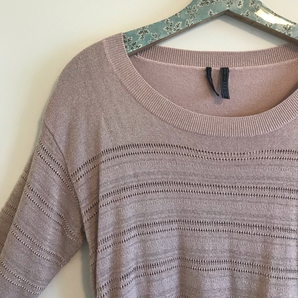 Guess Rose Gold Glitter High Low Sweater - Picture 5 of 7